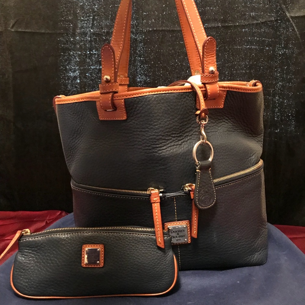 Dooney and Bourke Navy Blue Handbag &Cosmetic Case